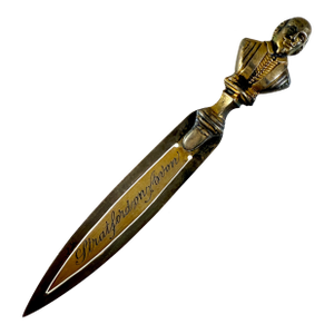 Birmingham English Brass Shakespeare Letter Knife-Bookmark, Dated 1902