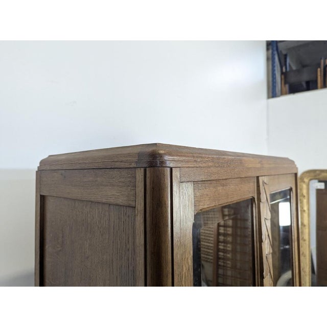 Art Deco Style Oak Display Cabinet For Sale - Image 3 of 9