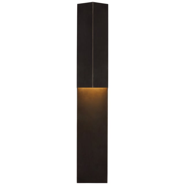 Rega 30" Folded Sconce in Bronze Designer: Kelly Wearstler Height: 30" Extension: 3.25" Backplate: 4.5" x 30" Rectangle...