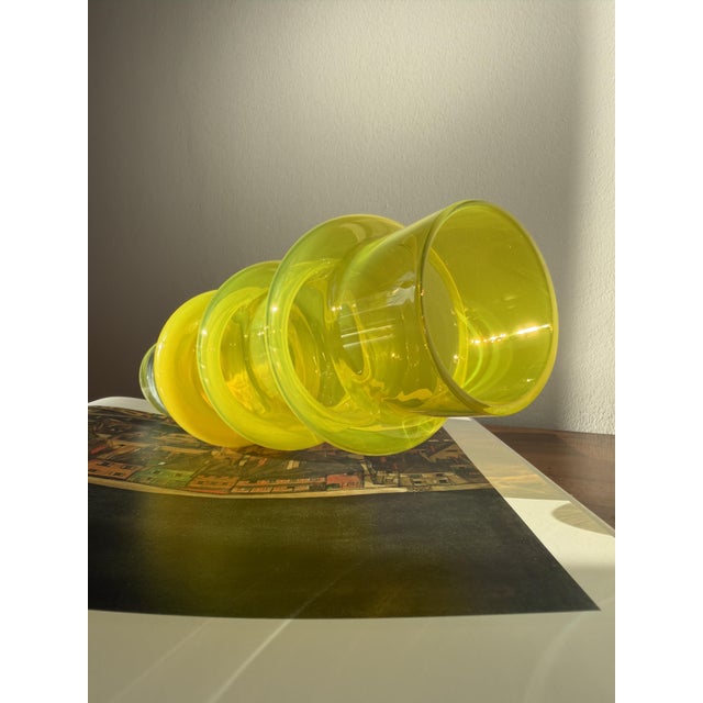 Yellow Cased Glass Bamboo Vase by Bo Borgström for Åseda Glasbruk, Sweden, 1960s For Sale - Image 16 of 18