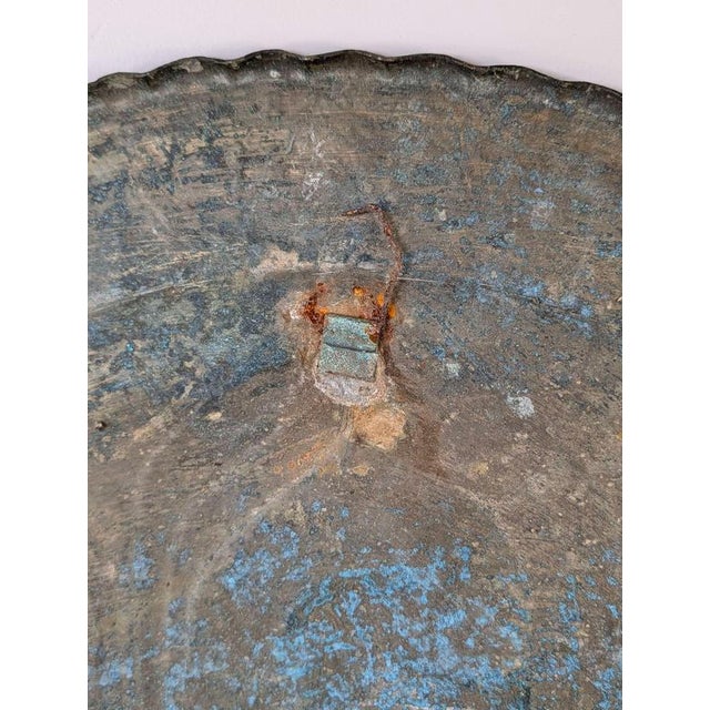 19th Century Indo-Persian Qajar Engraved Copper Musical Wall Charger For Sale - Image 11 of 12