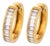 Vintage 1.90 Carat Diamond 18k Yellow Gold Hoop Earrings, A Pair For Sale