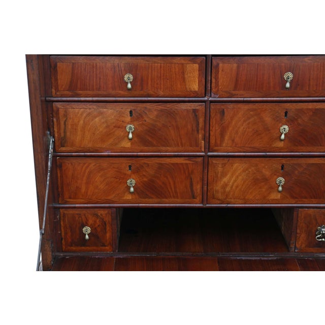 Antique Queen Anne Inlaid Burr Walnut Escritoire Desk, Early 18th Century For Sale - Image 5 of 14