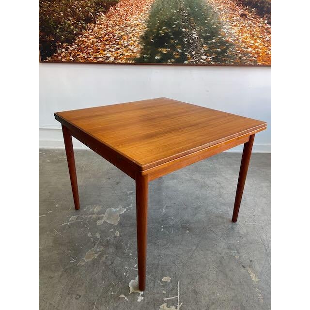 Beautiful dining set here includes flip top dining table by GP Farum of Denmark and 4 ladderback chairs by Svesgards....