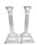 Enhance the ambiance of your home with these vintage candlestick holders that feature a clear glass column. The square...