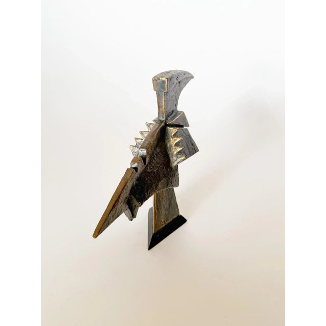 1970s Brutalist Abstract Cast Bronze Sculpture, "The Hunter," Wilbert Verhelst (American, 1923–2012), Signed and Dated 1978 For Sale - Image 5 of 13