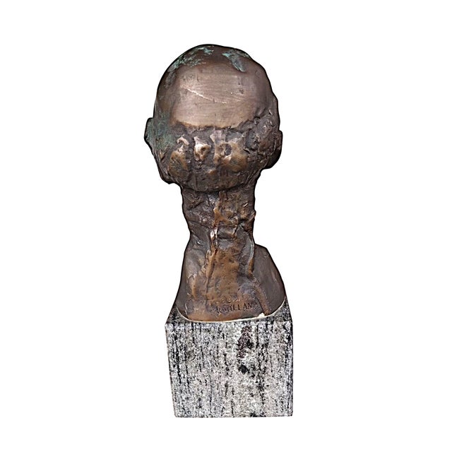 1970s Jean Roulland, Sculpture of Hippocrates, 1970s, Bronze on Marble Base For Sale - Image 5 of 6