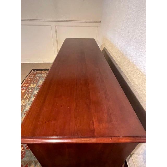 1990s Stickley Hudson Valley Collection Triple Dresser. Bracket-Foot. Bail Pull Done in Solid Brass. For Sale - Image 9 of 11