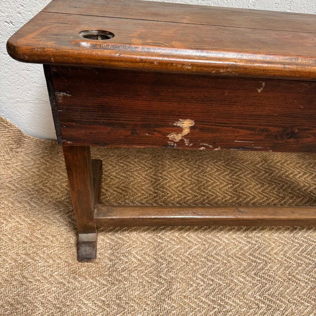 Antique French Double School Desk with Inkwells, 20th Century, 1890s For Sale - Image 6 of 10