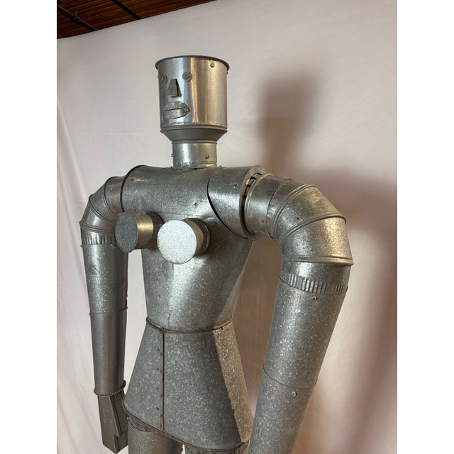 Industrial Large-Scale Industrial Galvanized Steel Robot Sculpture, Folk Art For Sale - Image 3 of 12