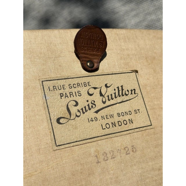 Louis Vuitton Steamer Trunk Orange Vuittonite Canvas Antique Travel Wardrobe For Sale - Image 9 of 9