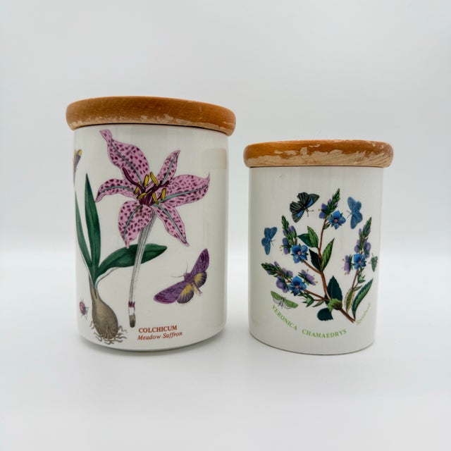 Vintage Portmeirion Botanic Garden Ceramic Kitchen Canisters - A Pair For Sale - Image 9 of 9