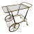 Italian Brass and Glass Bar Cart With Bottle Holder, 1950s For Sale