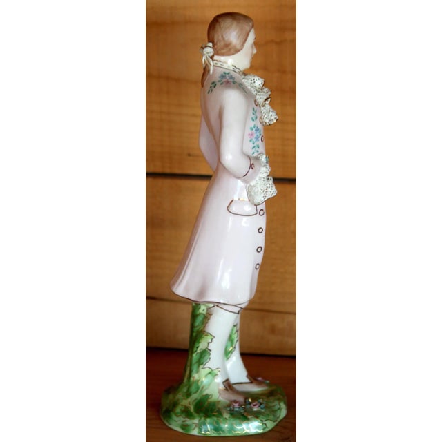 1950s Vintage Lee Wollard China Porcelain Gentleman's Lace Figurine Lynn Signed For Sale - Image 5 of 8