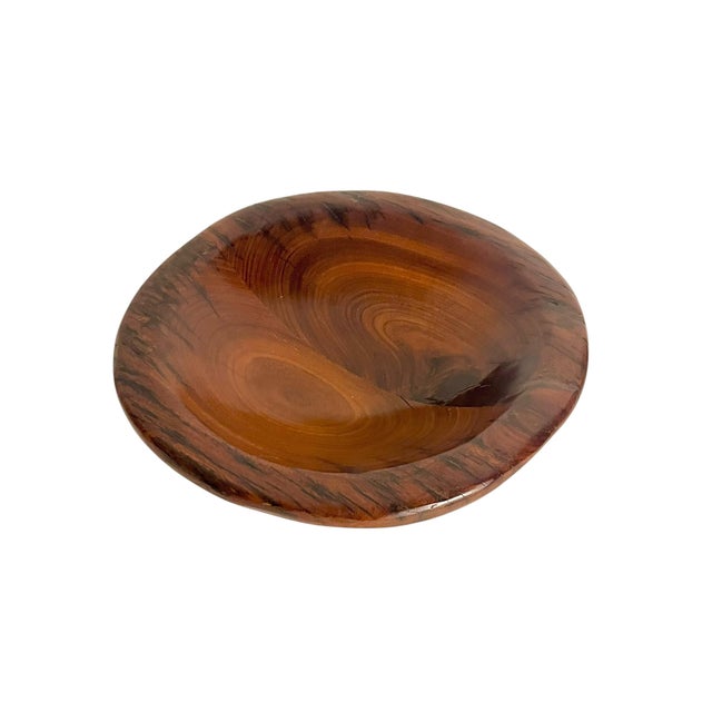 Cabin Vintage African Folk Art Heavy Wood Bowl For Sale - Image 3 of 10
