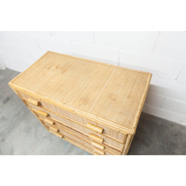 1970s Vintage Rattan Chest of Drawers, 1970 For Sale - Image 5 of 17