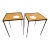 Pair of Metal and Raffia Side Tables For Sale