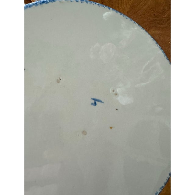 Sponge Ware Blue Pie Plate For Sale - Image 4 of 4