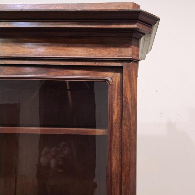 19th Century French Louis Philippe Mahogany Bookcase With Glazed Doors For Sale - Image 13 of 16