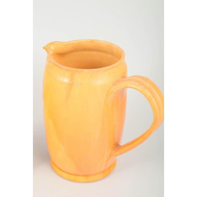 Large Yellow-Orange Glazed Ceramic Pitchers from Kähler, Denmark, 1930s, Set of 2 For Sale - Image 3 of 7