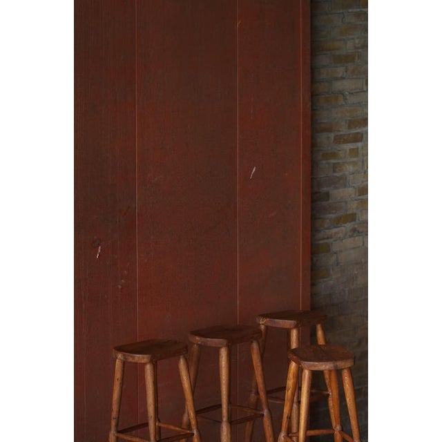 Vintage Rustic Pine Bar Stools, 1930s, Set of 4 For Sale - Image 17 of 18