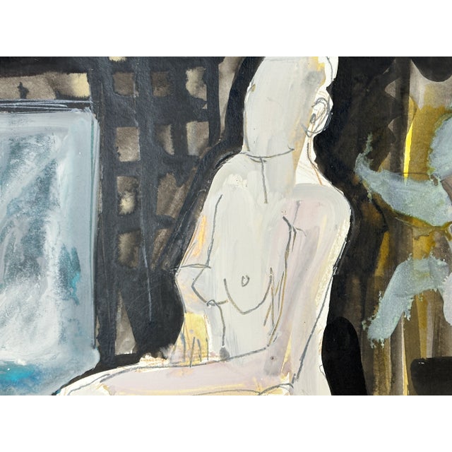 Impressionist James Hartman Original Expressionist Figure in Studio Painting on Mat Board For Sale - Image 3 of 4