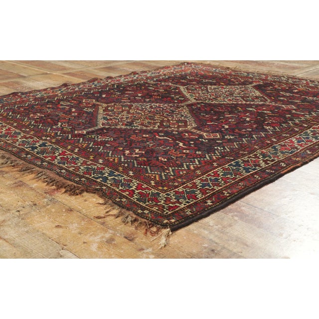 Late 19th Century Antique Persian Shiraz Rug, 05'06 X 06'07 For Sale In Dallas - Image 6 of 9