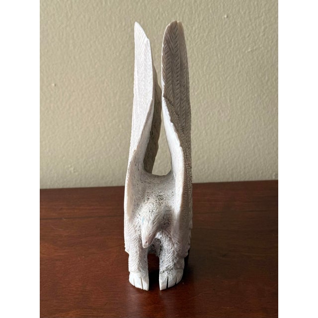 Ivory Vintage Zuni Carved Antler Eagle For Sale - Image 8 of 9