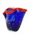 Modern Charming Hand-Blown Small Ruffled Blue Handkerchief Vase With Red Rim in the Style of Dave Chihuly For Sale - Image 3 of 14