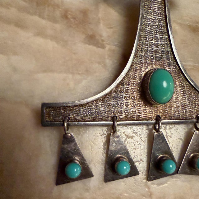 Harry Bertoia Vintage Modernist Kinetic Pendant Brooch Ecuadorian Oswaldo Guayasamín For Sale - Image 4 of 18