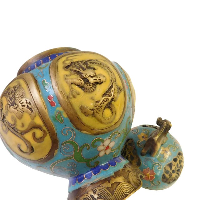 Vintage Chinese Metal Enamel Cloisonne Burner For Sale In San Francisco - Image 6 of 7