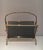 Neoclassical 1940s Brass and faux bamboo magazine rack with tinted glass panels on each side. French For Sale - Image 3 of 10