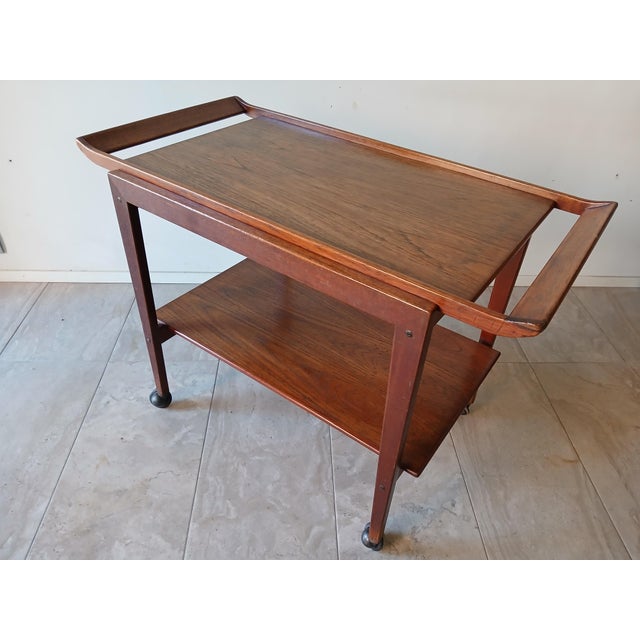 Vintage Danish Trolley with Removable Tray from Soborg Mobler, 1960s For Sale - Image 4 of 13