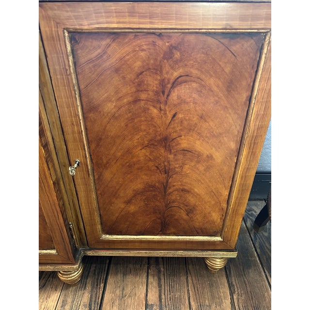 French Vintage Louis XVI Flame Mahogany Sideboard With Greek Key Gallery For Sale - Image 15 of 15