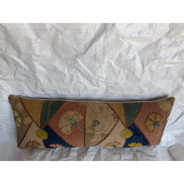 17th Century Italian Wool and Silk Floral Tapestry Pillow For Sale In Los Angeles - Image 6 of 7