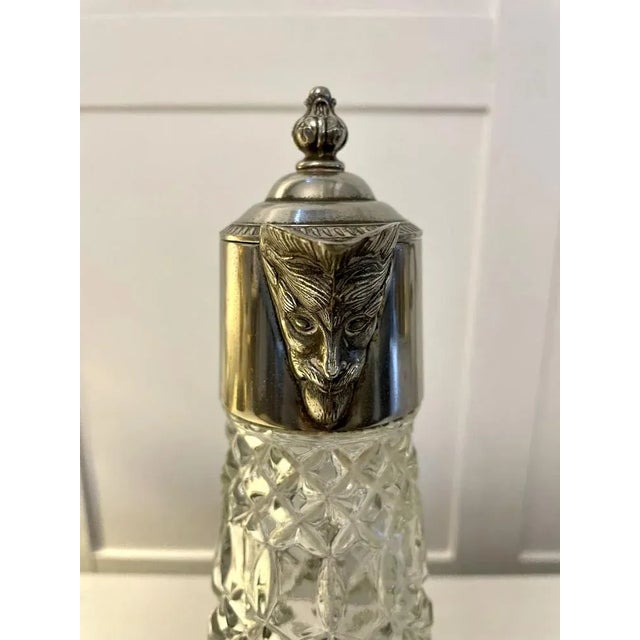 Edwardian Silver-Plated and Cut Glass Claret Jugs, 1910s, Set of 2 For Sale - Image 10 of 11