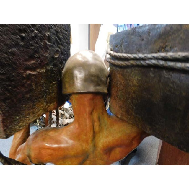 Figurative Renzo "Awake" Bronze Sculpture Hand Signed Artwork 58h X 26w X 16d For Sale - Image 3 of 17