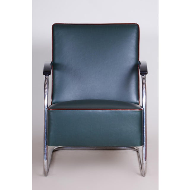 Bauhaus Chrome & Leather Armchair from Mücke-Melder, 1930s For Sale - Image 11 of 12