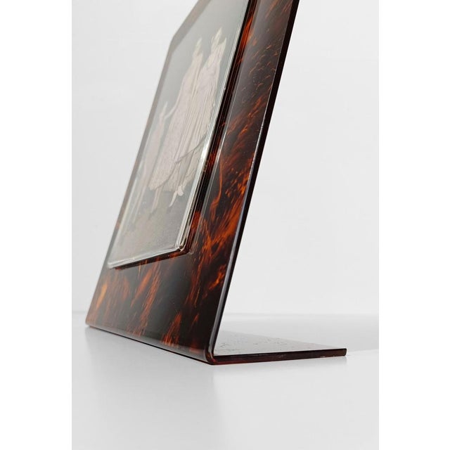 Large Picture Frame in Tortoiseshell Effect Acrylic Glass, Italy, 1970s For Sale - Image 10 of 18