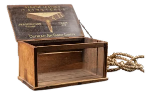 1920s Early American Leather Garter Display Box