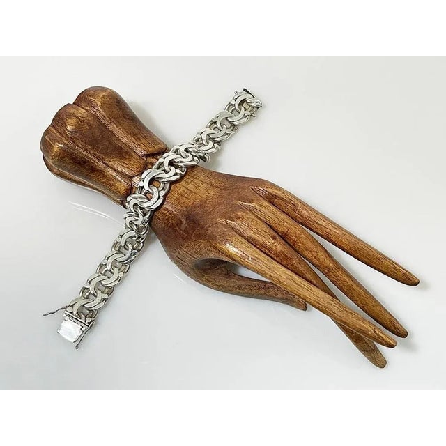 Dutch Silver Bracelet with Prince of Wales Link, 1970s For Sale - Image 3 of 8