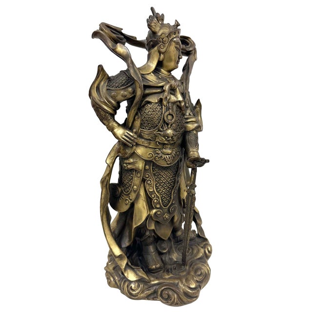 Metal 20th-Century Chinese Bronze Wei Tuo Bodhisattva Statue For Sale - Image 7 of 12