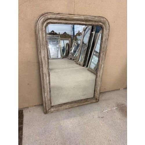 19th Century Antique French Louis Philippe Arched Carved Wood Top Mirror For Sale - Image 6 of 6
