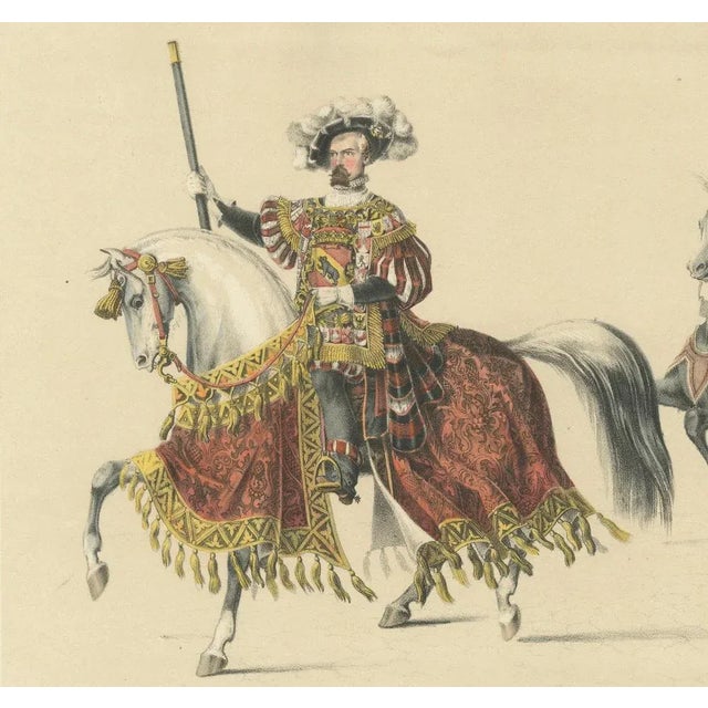Mid 19th Century Heinrich Jenny, Bernese Stadthauptmann and His Retinue Grand Cavalcade 1853 Swiss Festival, 1855, Print For Sale - Image 5 of 10
