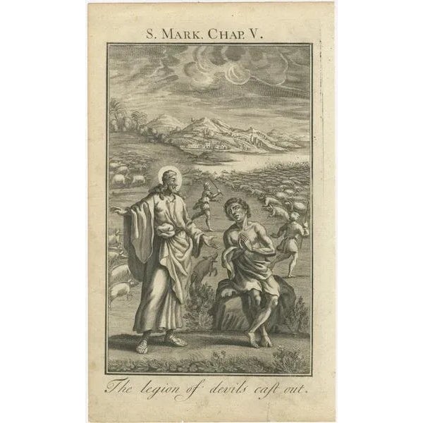 J. Drapentier, Gospel Scenes and Apostles from St. Marks, 1735, Paper, Set of 3 For Sale - Image 3 of 10