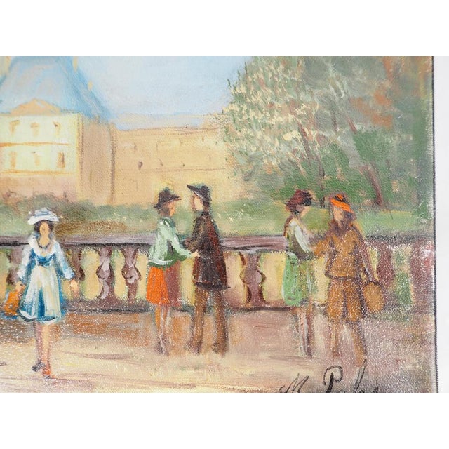 Michel Pabois, Paris, Day in the Luxembourg Garden, Original Oil on Canvas For Sale - Image 5 of 7