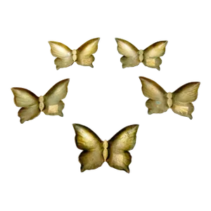 Hollywood Regency Korean Butterfly Shaped Metal Bowls / Dishes - 5 Pieces