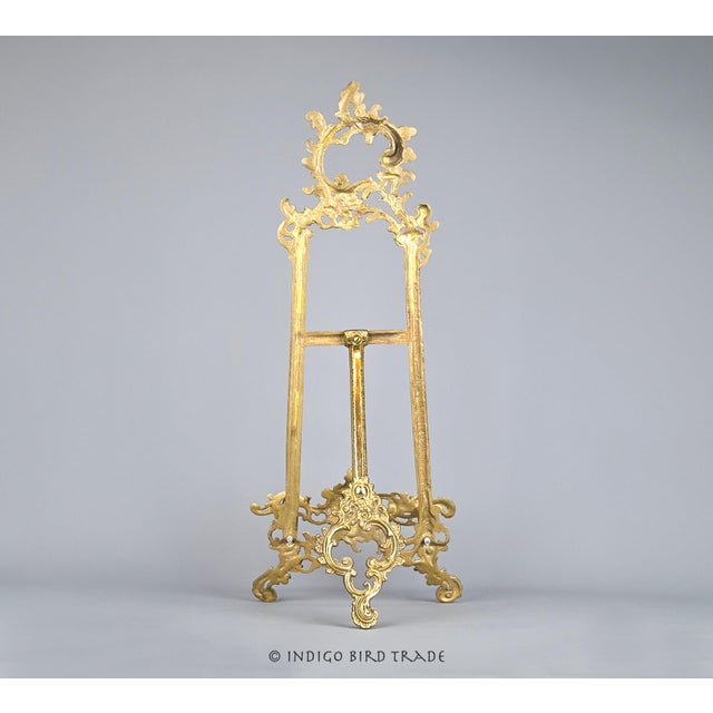 Brass 21" Vintage Metal Easel Stand Display Recipe Book Holder For Sale - Image 8 of 8