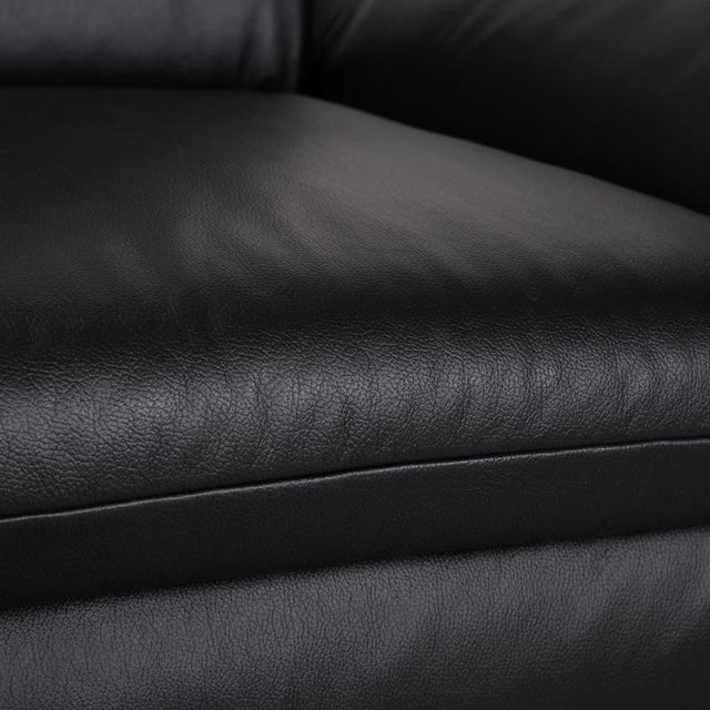 Animal Skin Rossini Armchair in Black Leather from Koinor For Sale - Image 7 of 16