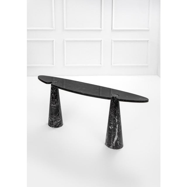 Black Black Marble Eros Console by Angelo Mangiarotti for Skipper, 1990s For Sale - Image 8 of 8